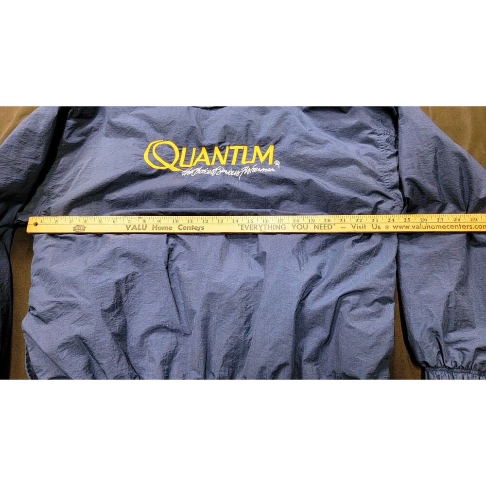 Vintage QUANTUM The Choice of Serious Fisherman Blue Fishing Jacket Sz L Taiwan - Picture 14 of 16
